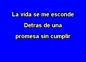 La Vida se me esconde

Detras de una

promesa sin cumplir