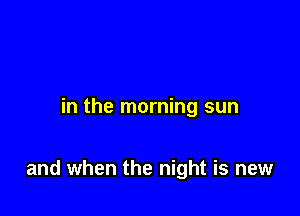 in the morning sun

and when the night is new