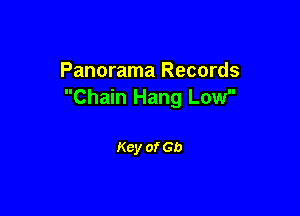 Panorama Records
Chain Hang Low

Key of Gb