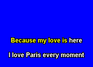 Because my love is here

I love Paris every moment