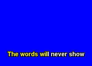 The words will never show