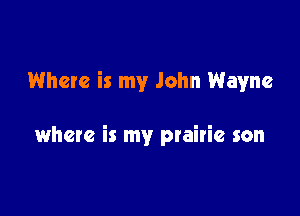 Where is my John Wayne

where is my prairie son
