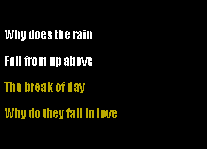 WIIUIIDBS the rain

Fallfrom llll above

The DI'BBK 0f nay

wnuuotneutall in IWB