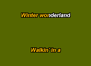 Winter wonderland

Walkin' in a
