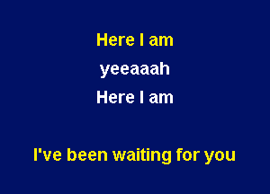 Here I am
yeeaaah
Here I am

I've been waiting for you