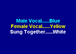 MaleVocal ...... Blue
FemaleVocaI ...... Yellow

Sung Together ...... White