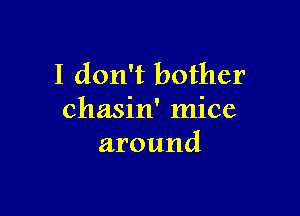 I don't bother

chasin' mice
around