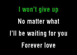 lwonW give up

No matter what

PM be waiting for you

Forever love
