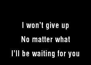 lwonW give up

No matter what

VII be waiting for you
