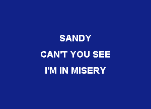 SANDY
CAN'T YOU SEE

I'M IN MISERY