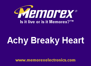 CMEMWBW

Is it live 0! is it Memorex?'

Achy Breaky Heart

WWWJDOHIOI'CXO'GCUOHiSJIOln