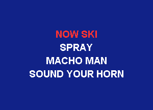 SPRAY

MACHO MAN
SOUND YOUR HORN