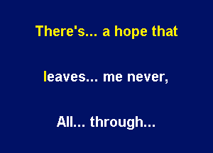 There's... a hope that

leaves... me never,

All... through...