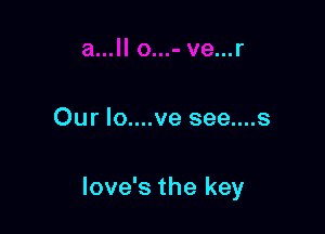 Our Io....ve see....s

love's the key