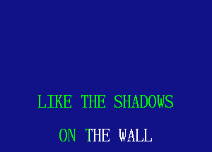 LIKE THE SHADOWS
ON THE WALL