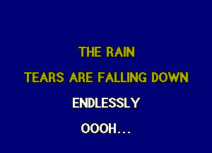 THE RAIN

TEARS ARE FALLING DOWN
ENDLESSLY
OOOH...