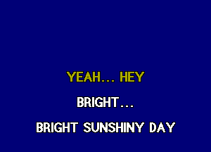 YEAH... HEY
BRIGHT...
BRIGHT SUNSHINY DAY