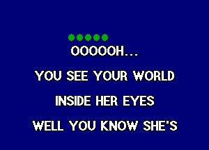 OOOOOH. . .

YOU SEE YOUR WORLD
INSIDE HER EYES
WELL YOU KNOW SHE'S