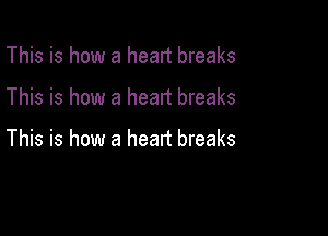 This is how a heart breaks

This is how a heart breaks

This is how a head breaks