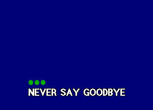 NEVER SAY GOODBYE