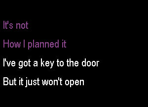 lfs not
How I planned it

I've got a key to the door

But it just won't open