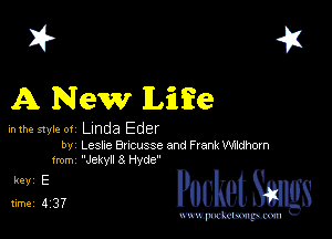 I? 451
A New ILfme

inlhe style 01 Linda Eder

by Leske Bncusse and Frank Whamn
from Jekytl 8 Hyde

5,153, cheth

www.pcetmaxu