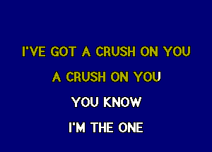 I'VE GOT A CRUSH ON YOU

A CRUSH ON YOU
YOU KNOW
I'M THE ONE