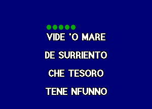 VIDE '0 MARE

DE SURRIENTO
CHE TESORO
TENE NFUNNO