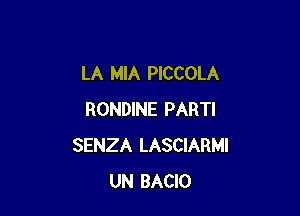 LA MIA PICCOLA

RONDINE PARTI
SENZA LASCIARMI
UN BACIO