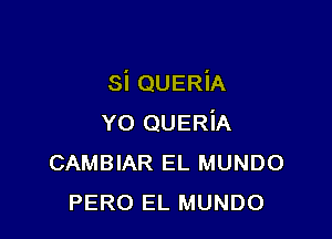 si QUERiA

YO QUERiA
CAMBIAR EL MUNDO
PERO EL MUNDO