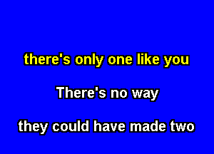 there's only one like you

There's no way

they could have made two