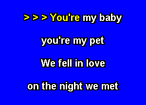 t. You're my baby

you're my pet
We fell in love

on the night we met