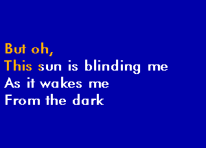 But oh,
This sun is blinding me

As if wakes me
From the dark