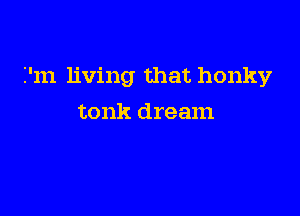 I'm living that honky

tonk dream