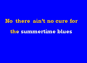 No there ain't no cure for

the summertime blues