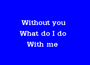 Without you

What do I do
With me