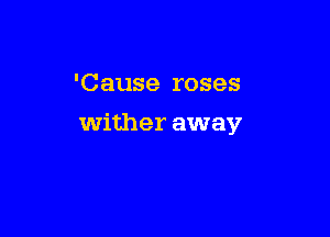 'Cause roses

wither away