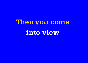 Then you come

into view
