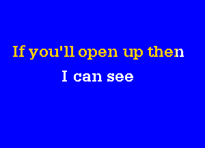 If you'll open up then

I can see
