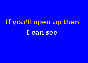 If you'll open up then

I can see