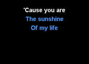 'Cause you are
The sunshine
Of my life