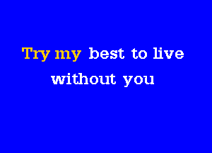 Try my best to live

without you