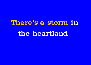 There's a stonn in

the heartland