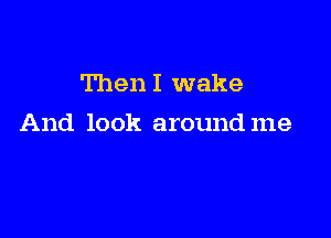 Then I wake

And look around me