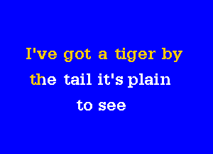 I've got a tiger by

the tail it's plain

to see
