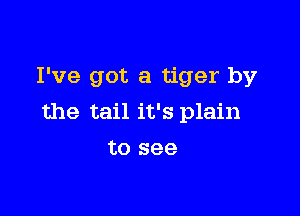 I've got a tiger by

the tail it's plain

to see