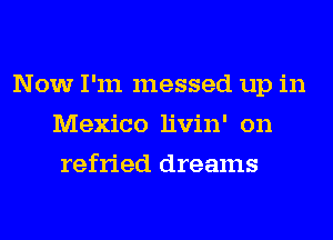 Now I'm messed up in
Mexico livin' on
refried dreams