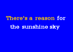 There's a reason for

the sunshine sky