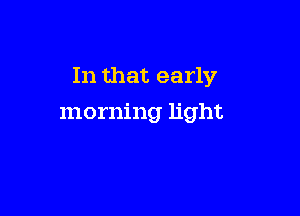 In that early

morning light