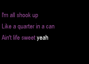 I'm all shook up

Like a quarter in a can

Ain't life sweet yeah